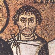 unknow artist, belisarius den sore faltherren mosaik fran 550 talet
